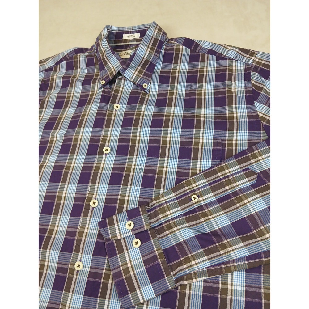 Peter Millar‎ Large Mens Shirt Long Sleeve Plaid Purple